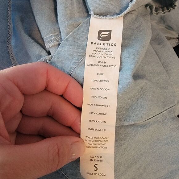 Fabletics Liza Denim Romper blue size small - Picture 6 of 6